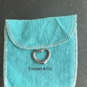 Tiffany & Co. Silver Heart Charm with Blue Pouch